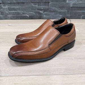 KENNETH COLE NY - NWT Men's Caramel Brown Len Leather Slip-On Shoes Size 10.5